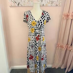 Charlotte Russe Polka Dot Floral Midi Dress